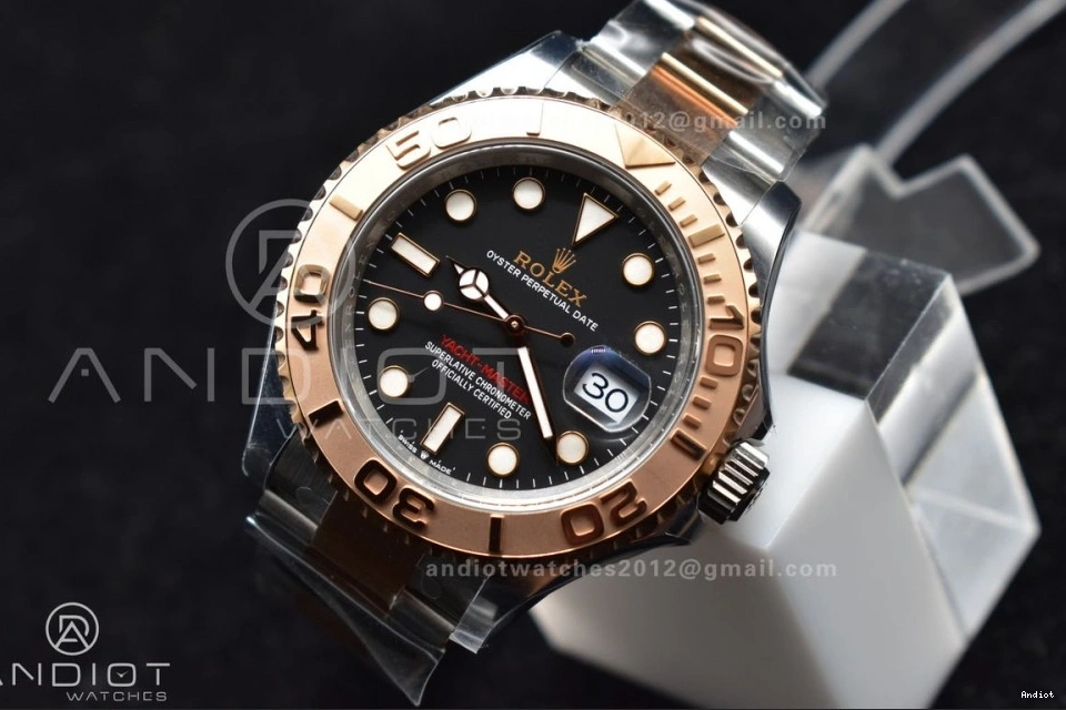Steel Yacht-Master SS 904L Bracelet Dial 1:1 Best Gold Edition On VR3235 126621 Rose Black Clean Plated 0426